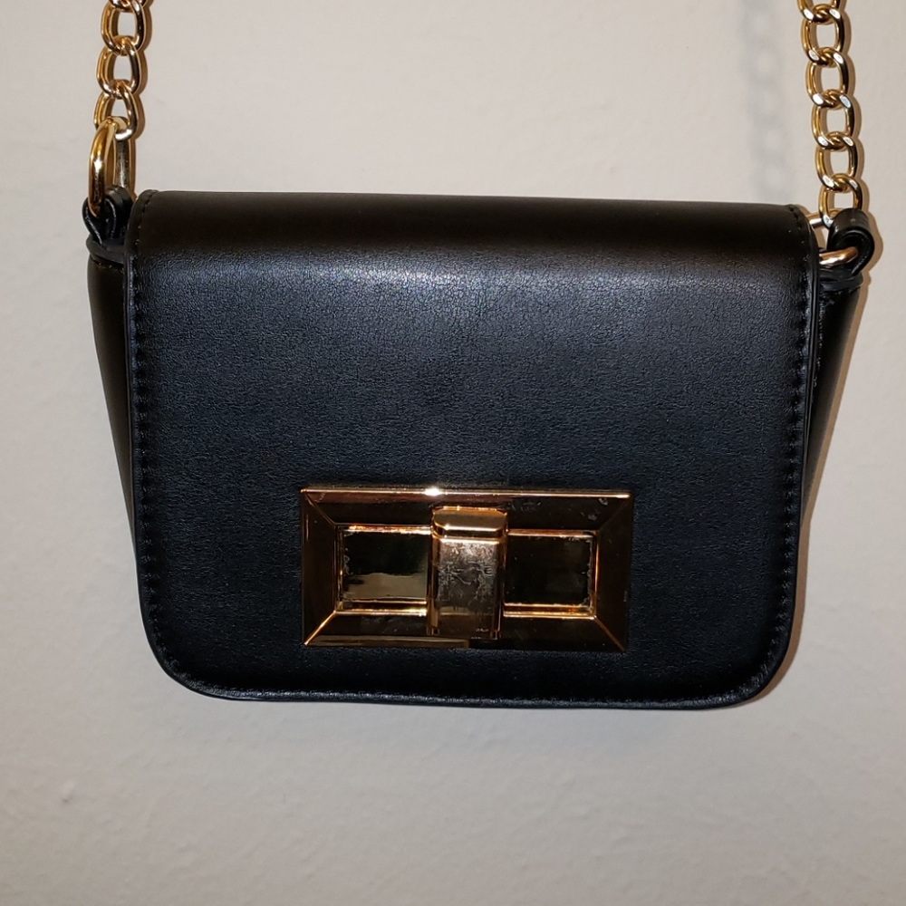 Little Black Leather Crossbody